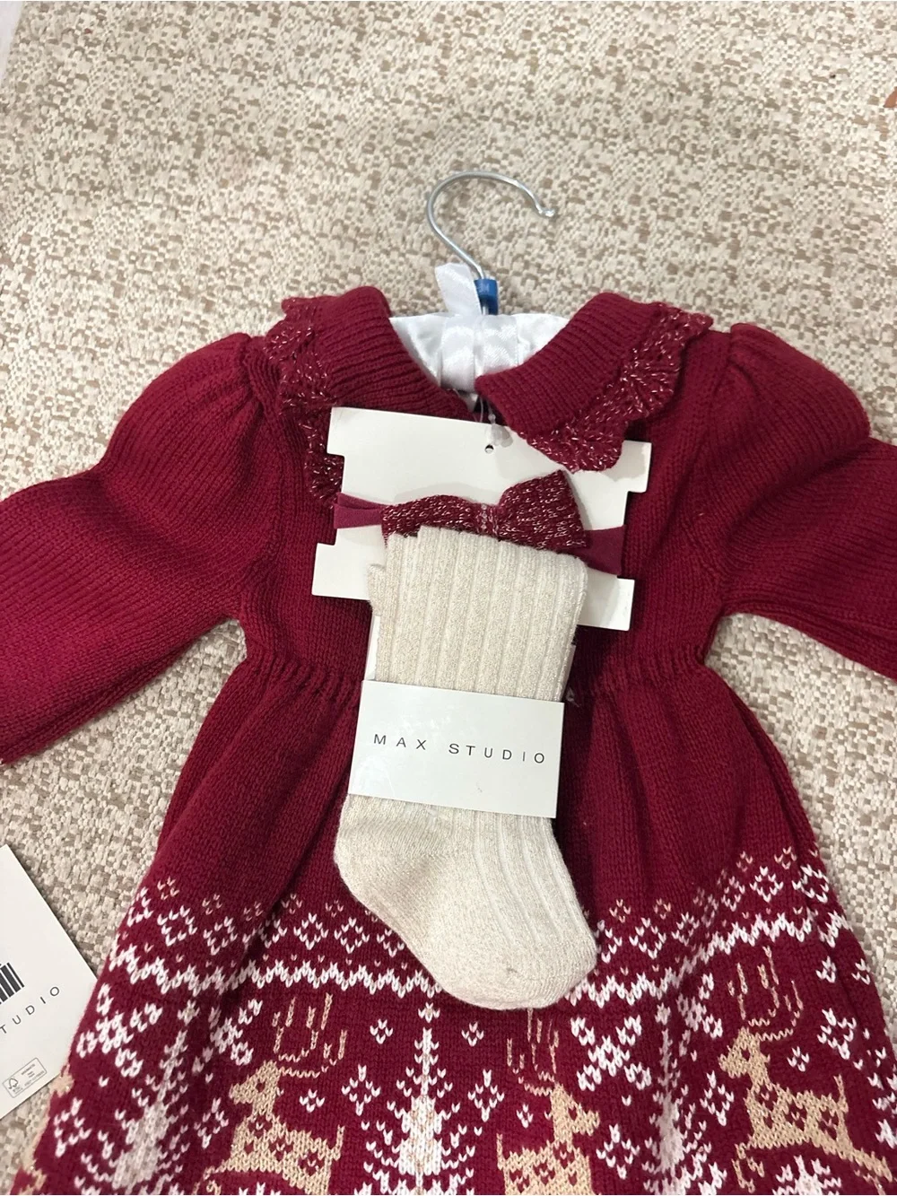 Gymboree Red Knit Baby Dress with Scalloped Collar